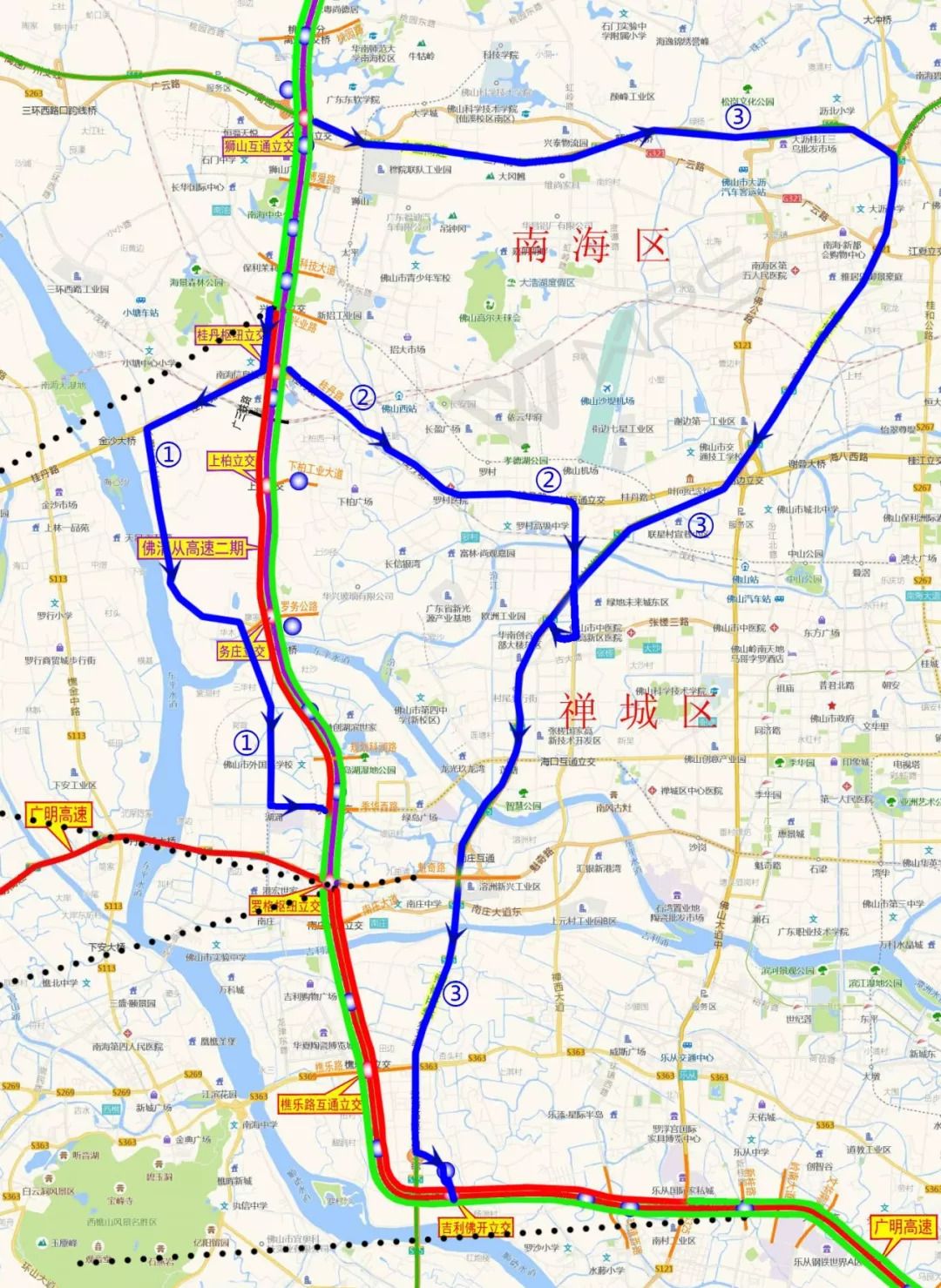 季华西路至罗格立交北往南方向解封